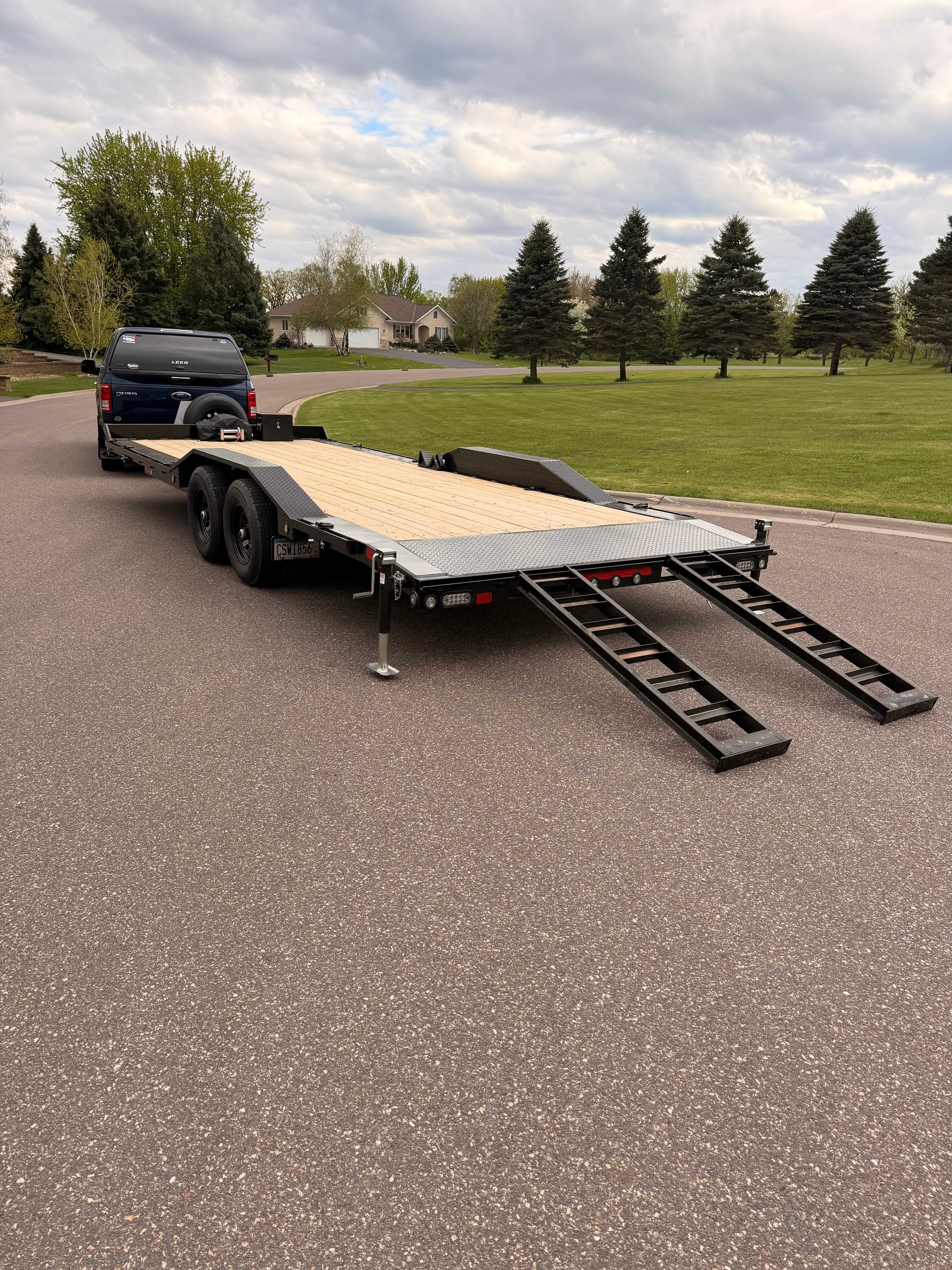 MaxxD Car Hauler with Ramps Down - Easy Loading